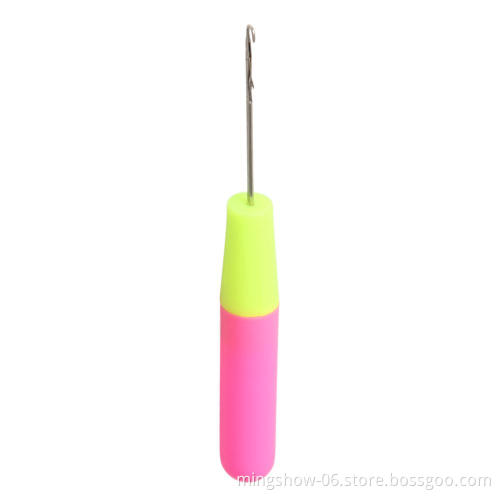 Handle Crochet Hook Threader Pulling Needle For Linking Micro Rings Loop Needle Hair Extension Braiding Wig Tools